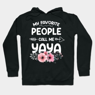 My Favorite People Call Me Yaya Pink Floral Mother's Day Hoodie